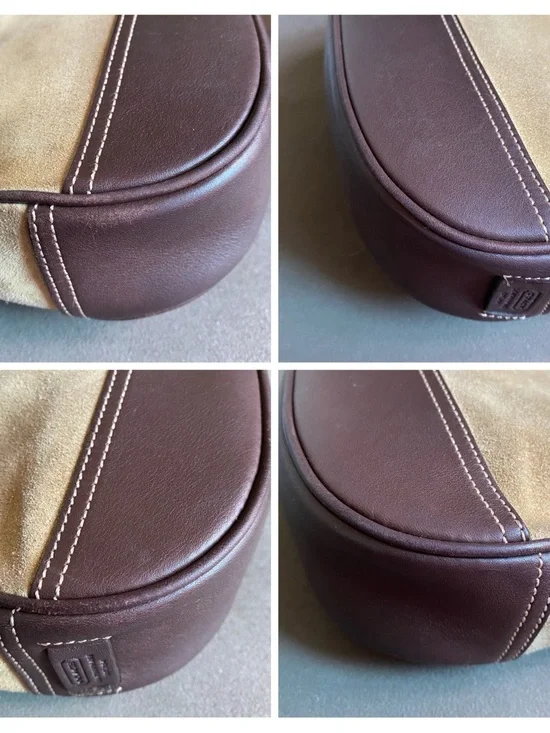 Vintage Coach Hampton Hobo Bag, Camel Suede, Brown Leather Trim, Style 7589 - Picture 10 of 16